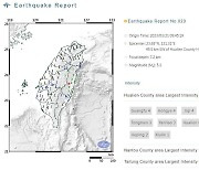 대만 동부서 규모 5.3 지진…"타이베이서도 진동 감지"