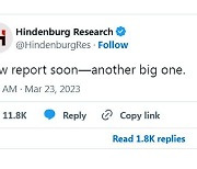 니콜라, 印 아다니 박살낸 힌덴버그 “큰놈 하나 또 온다” 트윗