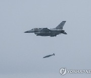 L-JDAM 공대지 폭탄 투하하는 F-35A 전투기