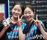[Ms포토] 유시우－김별님 ＇우리가 이겼어요＇
