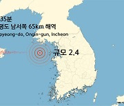 인천 옹진군 연평도 부근 해역에서 규모 2.4 지진