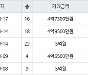 수원 매탄동 매탄위브하늘채 59㎡ 4억9500만원에 거래