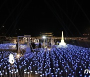 광화문광장을 밝히는 부산 엑스포 기원 LED 장미