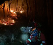 제천 봉황산 산불 재발화…200여명 야간 진화
