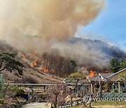 제천 봉황산 불 강풍에 확산…인근 주민 대피령(종합)