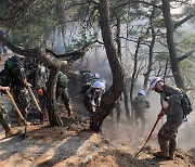 인왕산 산불 불길 잡혀…대응 1단계로 하향