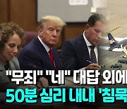 [영상] "무죄"…미 역대 대통령 첫 기소 트럼프, 34개 혐의 모두 부인