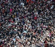 임영웅 등장에 환호하는 영웅시대와 축구팬들