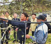 윤경희 청송군수, 저온피해 대비 과수 농가 현장점검 나서