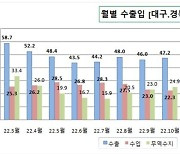 대구·경북 무역수지 흑자 규모 전년 동월 대비 37.2%↓