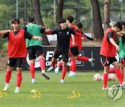 몸 푸는 U-20 축구대표팀