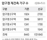 압구정 로데오 일대 초고층 재건축 설계비만 수백억원