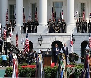 미국 국빈 방문 공식환영식 참석한 윤석열 대통령