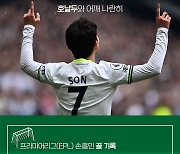 [오늘의 그래픽] ‘특급 골잡이’ 입증 손흥민, 7시즌 연속 두 자릿수 골