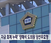 '선거 자금 회계 누락' 양해석 도의원 당선무효형