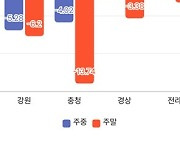 그린피 전체 평균 하락세 지속…주중 1.31%·주말 2.34% 하락