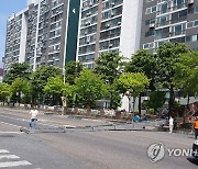 대전 아파트서 사다리차 넘어져 도로 덮쳐…인명피해 없어