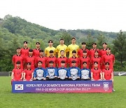 기념촬영하는 축구 U-20 대표팀