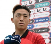 인터뷰하는 U-20 대표팀 이지한