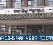 부여 고향사랑기부금 1억 원 돌파…목표 조기 달성