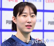 [MD포토] 박정아 '좋은 성적을 위해서 함께 노력해야죠'