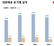 대한해운, 1분기 영업익 599억원…전년대비 18.6%↓