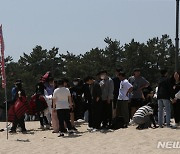 산불피해 강릉경포 수학여행단 발걸음 북적