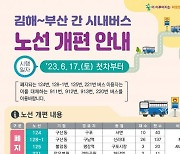 김해~부산 시내버스 개편 노선, 6월 17일부터 운행