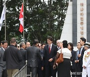 쥐스탱 트뤼도 캐나다 총리, 가평 캐나다전투기념비 방문