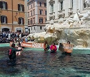 이탈리아 환경단체, 로마 트레비 분수에도 ‘먹물 테러’