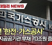 (영상)작년 '한전·가스공사' 에너지공공기관 부채 70조원 증가