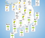 [날씨] 29일 전국에 비…최고 기온 30도까지 올라
