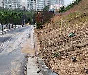 '파이고 흘러 넘치고' 폭우 속 공사 현장 안전대책 태부족