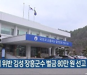 선거법 위반 김성 장흥군수 벌금 80만 원 선고