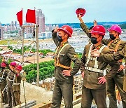 북한, 건설 현장 선전…"대건설 전구들이 세차게 들끓는다"