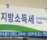 “국세 줄어 강원도 교부세 1,100억 원 감소 전망”