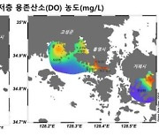 남해안 산소부족 물덩어리 북신만·한산만 확대…"양식장 조심"