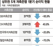 적자 면했지만… 5대 저축은행 순익 80% 급감