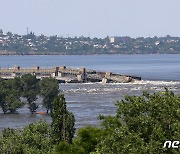 [포토] 폭파된 우크라이나 카호우카댐