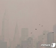 [포토] 加산불 연기로 덮인 美맨해튼 스카이라인