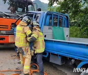 홍천서 15톤 덤프-화물차 충돌… 70대 남성 심정지
