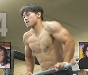 ‘120kg 바벨 번쩍’ 윤성빈, 상의 탈의→갑옷 보디 자랑 “운동 너무 싫어” (나혼산)