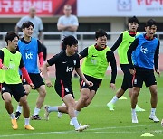 페루와 친선경기 앞둔 축구대표팀 ‘달려!’ [포토]