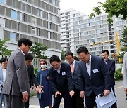 [포토]원희룡 국토교통부 장관, 공동주택 침수피해 예방 현장점검 나서