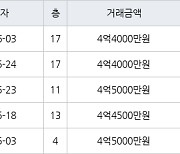 수원 매탄동 매탄현대힐스테이트 59㎡ 4억5000만원에 거래
