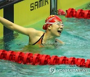 최민서, 여고 배영 100m 1위