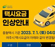 여주시 다음달 1일 부터 예고한 '택시요금 인상'