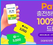 DGB대구은행, 페이 충전하면 지원금 100% 증정 이벤트