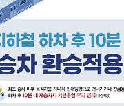 "내달부터 서울지하철 하차 10분 내 재승차 추가요금 안낸다"