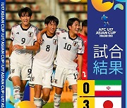 일본, U17 아시안컵 준결승서 이란 완파…한국, 결승 진출 시 '한일전'